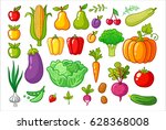 vector set with vegetables. a... | Shutterstock .eps vector #628368008