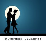 silhouettes of loving men and... | Shutterstock . vector #712838455