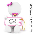 3d white people baby girl... | Shutterstock . vector #187358648
