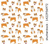 bulldog seamless pattern in... | Shutterstock .eps vector #1422956972
