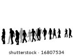 people walking in line | Shutterstock .eps vector #16807534