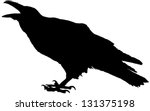 Cawing Raven Vector Silhouette