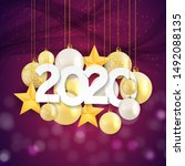 2020 new year and merry... | Shutterstock .eps vector #1492088135