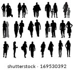 set of silhouette walking... | Shutterstock . vector #169530392