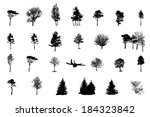 set of tree silhouette isolated ... | Shutterstock .eps vector #184323842