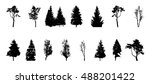 set of tree silhouette isolated ... | Shutterstock . vector #488201422