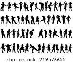 children silhouettes | Shutterstock .eps vector #219576655