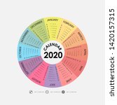 2020 calendar template.circle... | Shutterstock .eps vector #1420157315