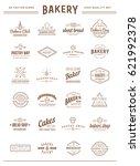 set of vector bakery pastry... | Shutterstock .eps vector #621992378