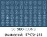 set of raster seo search engine ... | Shutterstock . vector #674704198