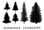 silhouette of fir or pine trees ... | Shutterstock .eps vector #1414603295