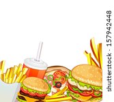 group of fast food products. | Shutterstock . vector #157942448