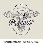 Paradise Parrot Vintage Label...
