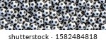 Soccer Balls Background. Heap...