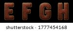 Set Of Leather Letters E  F  G  ...
