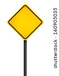 yellow traffic sign on white... | Shutterstock . vector #160905035