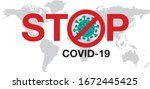 stop coronavirus  covid   19  ... | Shutterstock .eps vector #1672445425