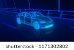 blue glowing modern electric... | Shutterstock . vector #1171302802