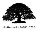 black silhouette tree isolated... | Shutterstock . vector #1618515712