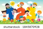 concept of multi colored numbers | Shutterstock .eps vector #1845870928
