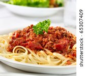 Spaghetti Pasta With Tomato...