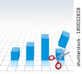 chart graph with scissors... | Shutterstock .eps vector #180032828