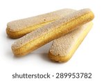 Savoiardi italian sponge biscuits isolated on white.