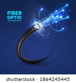fiber optic cable technology... | Shutterstock .eps vector #1864245445