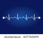abstract heart beats cardiogram ... | Shutterstock . vector #437765695