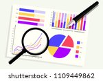 pen and magnifying with... | Shutterstock .eps vector #1109449862