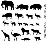 african animals silhouettes set.... | Shutterstock .eps vector #201801755