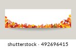 fall leaf nature banner. autumn ... | Shutterstock .eps vector #492696415