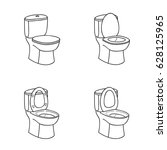 Toilet Sketch Sign. Toilet Bowl ...
