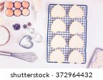 baking heart shaped sugar... | Shutterstock . vector #372964432