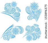set winter christmas pattern... | Shutterstock .eps vector #153896375