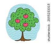 decorative pattern apple tree.... | Shutterstock .eps vector #2055233315