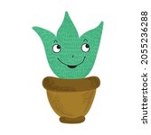 cute cartoon house plant.... | Shutterstock .eps vector #2055236288