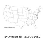 black and white vector map of... | Shutterstock .eps vector #319061462
