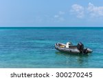 Inflatable Boat Moored At The...