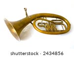 Small photo of isolated alto saxhorn on white background