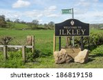 Ilkley Town Sign In Uk With...