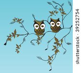 illustration of owls | Shutterstock .eps vector #39252754