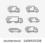 fast delivery truck icon set.... | Shutterstock .eps vector #1608435208