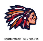 indian chief. logo or icon.... | Shutterstock .eps vector #519706645