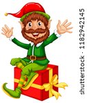 Christmas Elf Sitting on Presents image - Free stock photo - Public ...