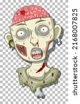 creepy zombie head on grid... | Shutterstock .eps vector #2168007825