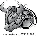 bull head tattoo in tribal art... | Shutterstock .eps vector #1679921782
