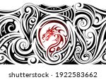 tribal style tattoo with the... | Shutterstock . vector #1922583662