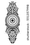 maori tattoo design. ethnic... | Shutterstock .eps vector #551357998