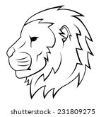 lion head tattoo illustration | Shutterstock . vector #231809275